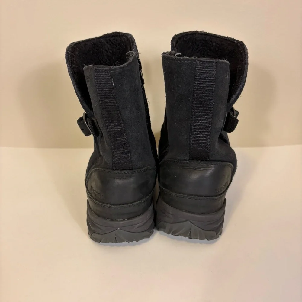 Merrell Black Suede‎ and Leather Men’s Fur Lined Winter Boots 10.5